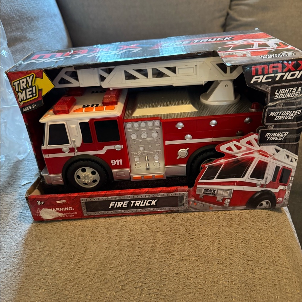 Max action Red Fire Truck Toy with lights and sound